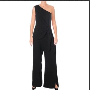 BARDOT WOMENS ONE-SHOULDER BELL BOTTOM JUMPSUIT